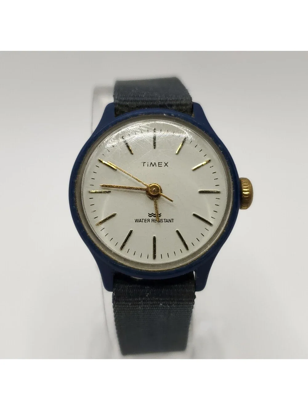 Vintage Timex Kids Mechanical Blue Watch 25mm Running